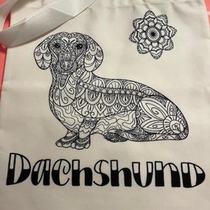 Dachshund DIY Design/Color Your Own Tote Bag NEW